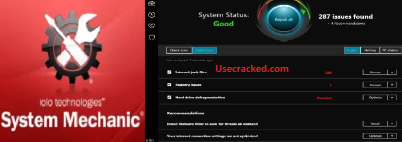 system mechanic pro crack 2018